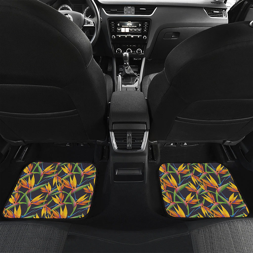 Bird Of Paradise Flower Pattern Print Front and Back Car Floor Mats