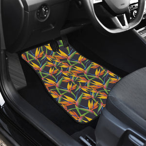 Bird Of Paradise Flower Pattern Print Front and Back Car Floor Mats