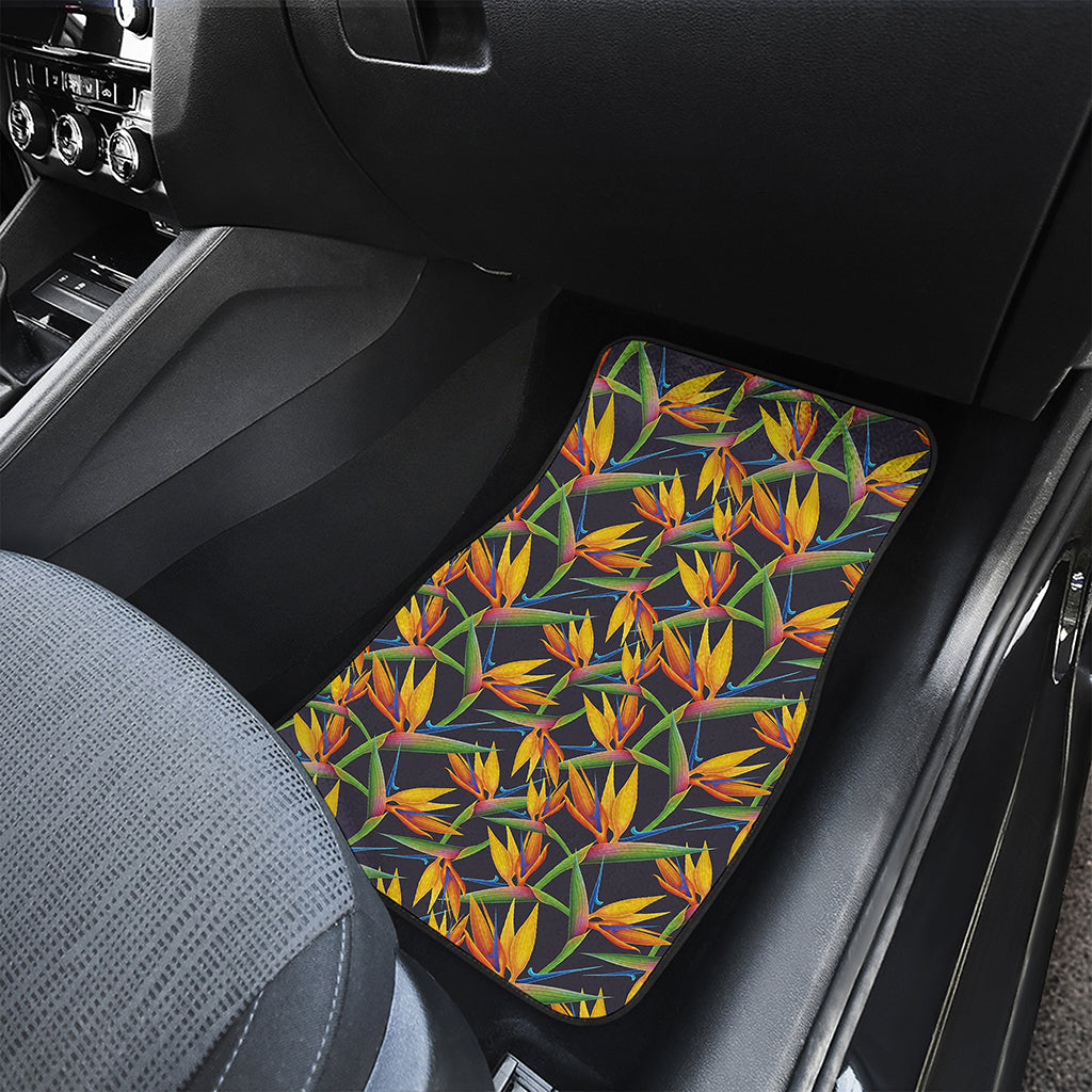 Bird Of Paradise Flower Pattern Print Front and Back Car Floor Mats