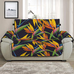 Bird Of Paradise Flower Pattern Print Half Sofa Protector