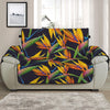 Bird Of Paradise Flower Pattern Print Half Sofa Protector