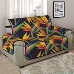 Bird Of Paradise Flower Pattern Print Half Sofa Protector