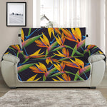 Bird Of Paradise Flower Pattern Print Half Sofa Protector