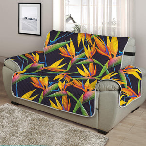 Bird Of Paradise Flower Pattern Print Half Sofa Protector