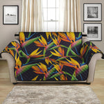 Bird Of Paradise Flower Pattern Print Loveseat Protector