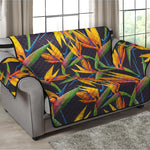 Bird Of Paradise Flower Pattern Print Loveseat Protector