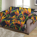 Bird Of Paradise Flower Pattern Print Loveseat Protector