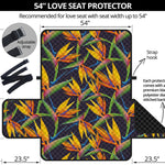 Bird Of Paradise Flower Pattern Print Loveseat Protector