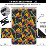 Bird Of Paradise Flower Pattern Print Loveseat Protector