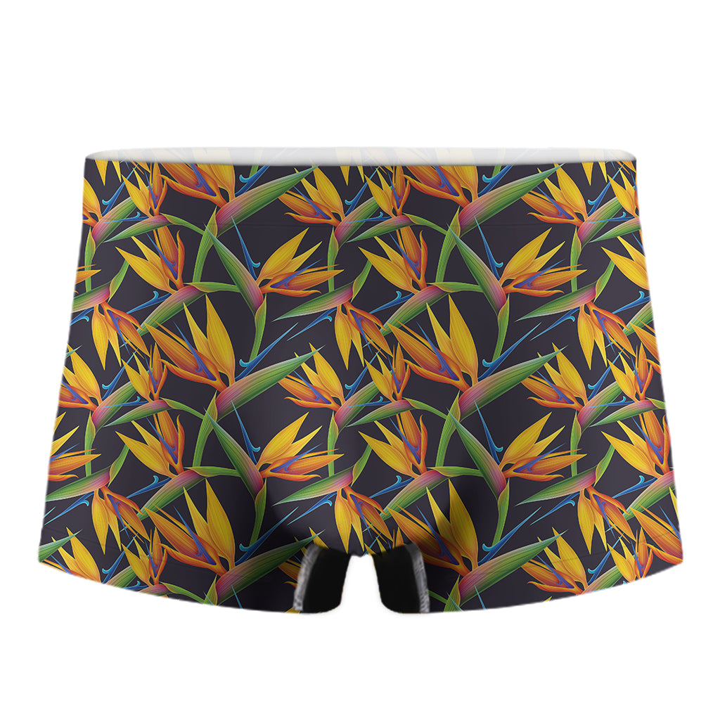 Bird Of Paradise Flower Pattern Print Men's Boxer Briefs