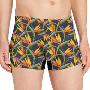 Bird Of Paradise Flower Pattern Print Men's Boxer Briefs