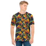 Bird Of Paradise Flower Pattern Print Men's T-Shirt