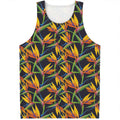 Bird Of Paradise Flower Pattern Print Men's Tank Top