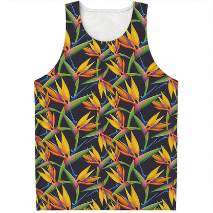 Bird Of Paradise Flower Pattern Print Men's Tank Top