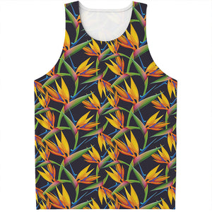 Bird Of Paradise Flower Pattern Print Men's Tank Top