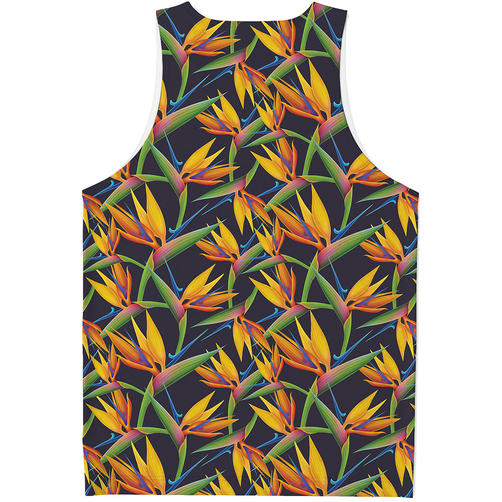 Bird Of Paradise Flower Pattern Print Men's Tank Top