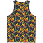 Bird Of Paradise Flower Pattern Print Men's Tank Top