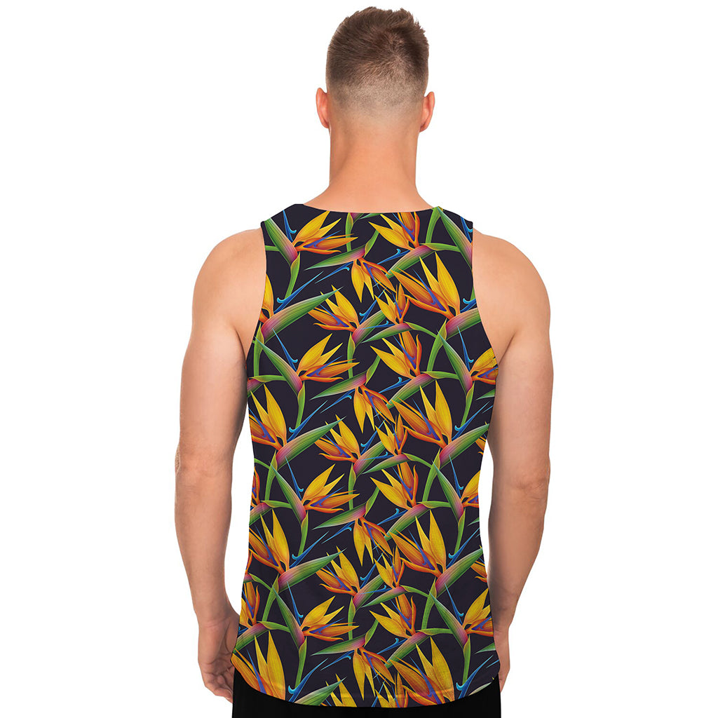 Bird Of Paradise Flower Pattern Print Men's Tank Top