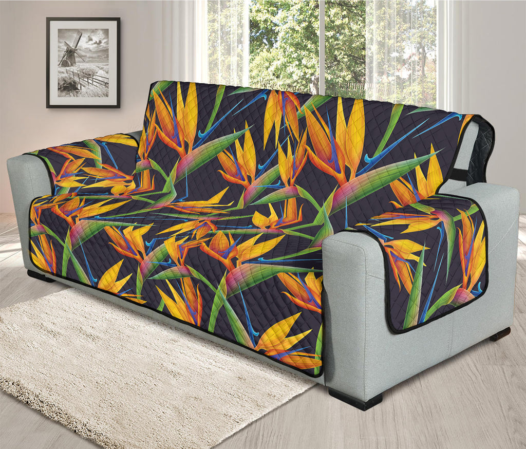 Bird Of Paradise Flower Pattern Print Oversized Sofa Protector