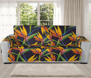 Bird Of Paradise Flower Pattern Print Oversized Sofa Protector