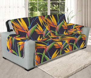 Bird Of Paradise Flower Pattern Print Oversized Sofa Protector