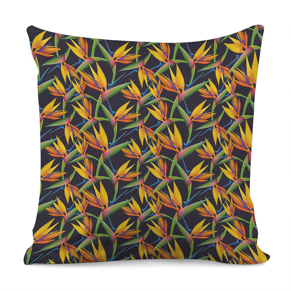 Bird Of Paradise Flower Pattern Print Pillow Cover