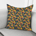 Bird Of Paradise Flower Pattern Print Pillow Cover