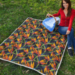 Bird Of Paradise Flower Pattern Print Quilt