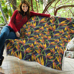 Bird Of Paradise Flower Pattern Print Quilt