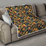 Bird Of Paradise Flower Pattern Print Quilt