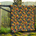 Bird Of Paradise Flower Pattern Print Quilt