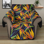 Bird Of Paradise Flower Pattern Print Recliner Protector