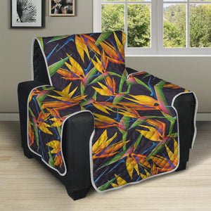 Bird Of Paradise Flower Pattern Print Recliner Protector