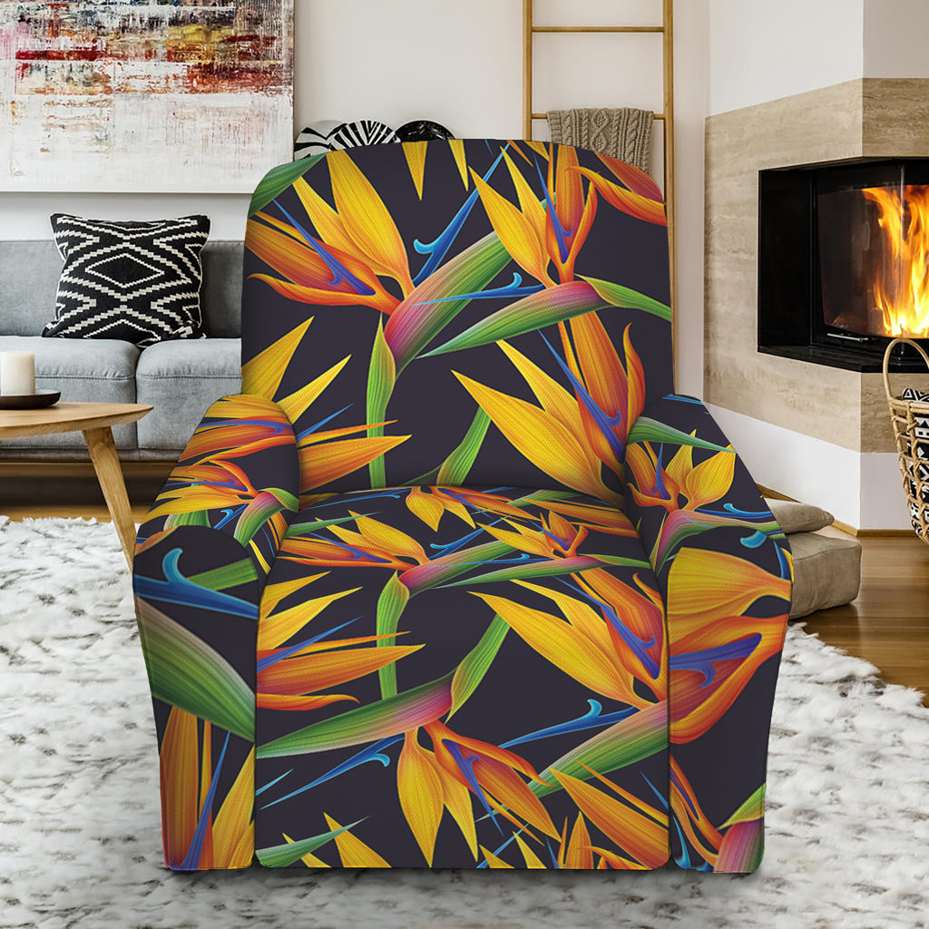 Bird Of Paradise Flower Pattern Print Recliner Slipcover