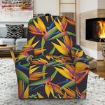 Bird Of Paradise Flower Pattern Print Recliner Slipcover