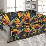 Bird Of Paradise Flower Pattern Print Sofa Protector