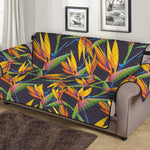 Bird Of Paradise Flower Pattern Print Sofa Protector