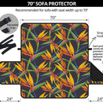 Bird Of Paradise Flower Pattern Print Sofa Protector