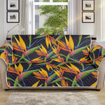 Bird Of Paradise Flower Pattern Print Sofa Protector