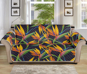 Bird Of Paradise Flower Pattern Print Sofa Protector