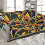 Bird Of Paradise Flower Pattern Print Sofa Protector