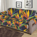 Bird Of Paradise Flower Pattern Print Sofa Protector