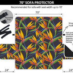 Bird Of Paradise Flower Pattern Print Sofa Protector