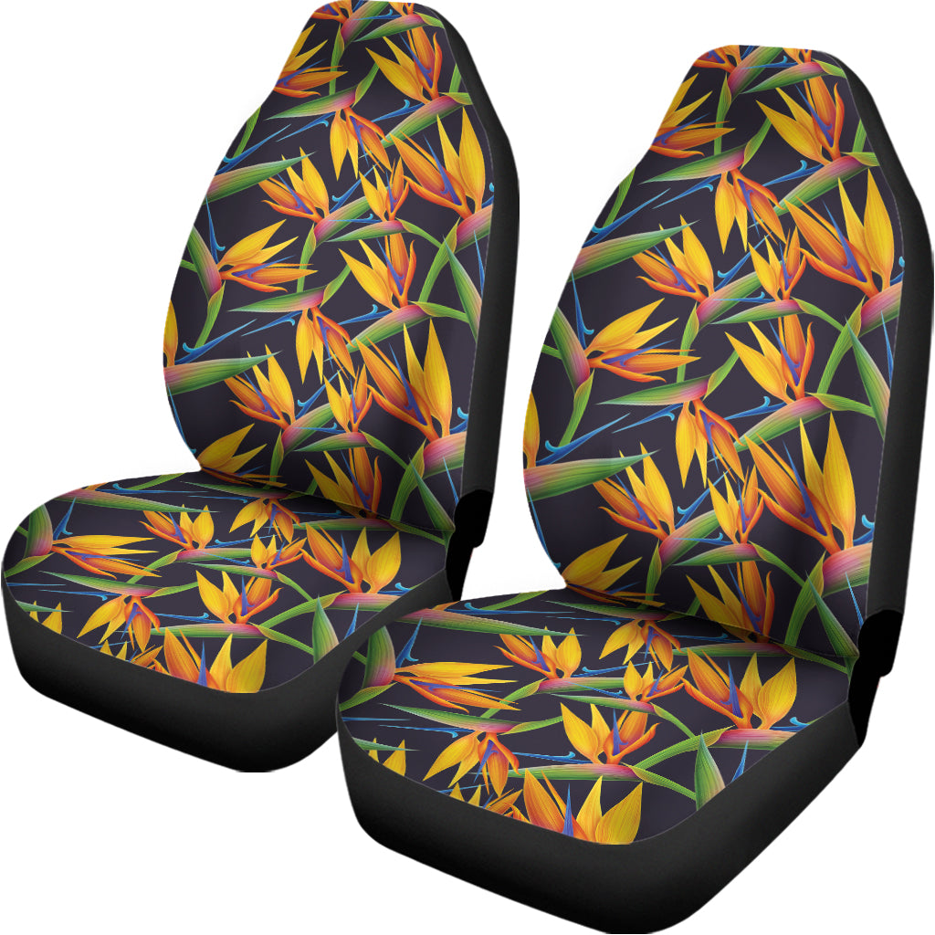 Bird Of Paradise Flower Pattern Print Universal Fit Car Seat Covers