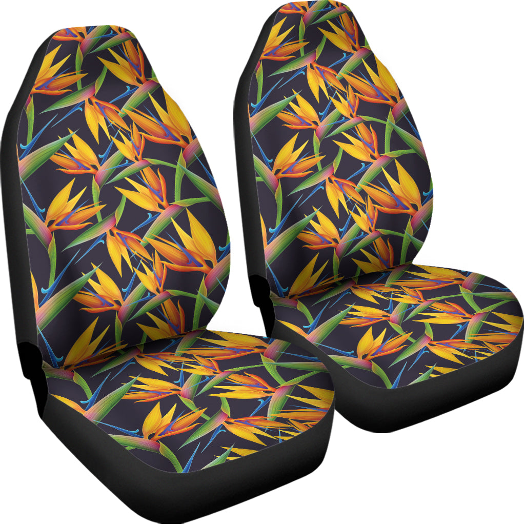 Bird Of Paradise Flower Pattern Print Universal Fit Car Seat Covers