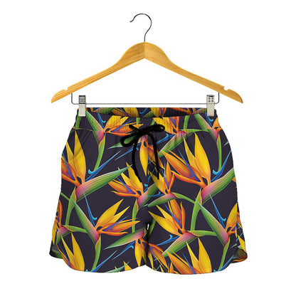 Bird Of Paradise Flower Pattern Print Women's Shorts