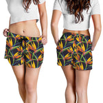 Bird Of Paradise Flower Pattern Print Women's Shorts