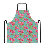 Bird Pink Floral Flower Pattern Print Apron