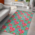 Bird Pink Floral Flower Pattern Print Floor Mat