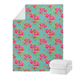 Bird Pink Floral Flower Pattern Print Blanket